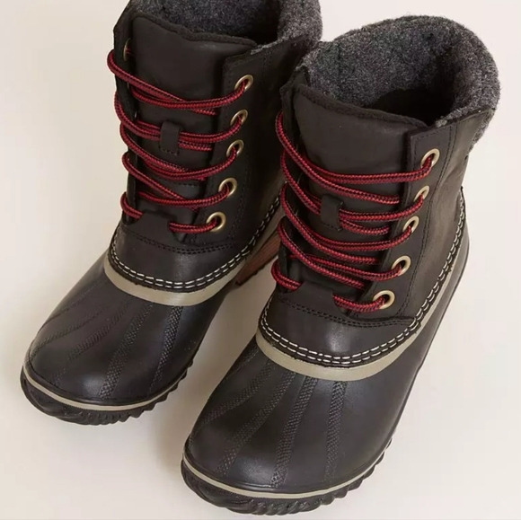 NIB Sorel Women's Slimpack II Lace Black Kettle Waterproof Boots - Picture 5 of 9